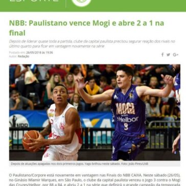 NBB: Paulistano vence Mogi e abre 2 a 1 na final – Portal Morada