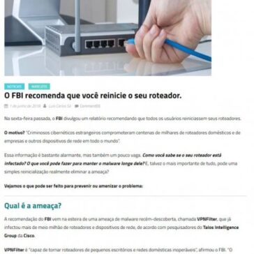 O FBI recomenda que você reinicie o seu roteador. – Infotec Blog