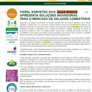 FISPAL Sorvetes 2018: Duas Rodas apresenta soluções inovadoras para o mercado de gelados comestíveis – Aditivos&Ingredientes