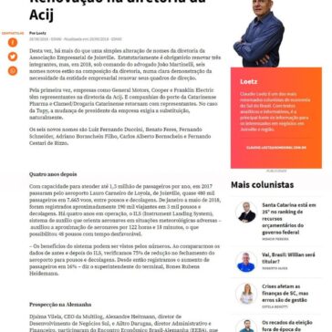 Renovação na diretoria da Acij – NSC Total