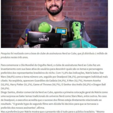 Matrix, Stars Wars, Mario Bros e Deadpool lideram preferências dos nerds no Brasil – Decoranerd