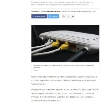 Vírus atacou pelo menos 500 mil roteadores em 54 países – R7
