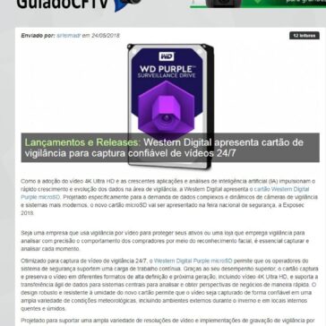 Western Digital apresenta cartão de vigilância para captura confiável de vídeos 24/7 – Guia do CFTV