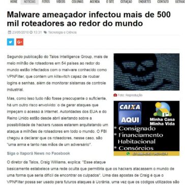 Malware ameaçador infectou mais de 500 mil roteadores ao redor do mundo – Itaporã News