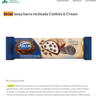 Arcor lança barra recheada Cookies & Cream – Clube da Embalagem