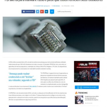 FBI alerta para malware russo e pede que todos reiniciem seus roteadores – Tec Mundo