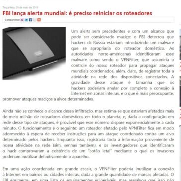 FBI lança alerta mundial: é preciso reiniciar os roteadores – Esquenta Cidade