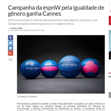 Campanha da espnW pela igualdade de gênero ganha Cannes – Exame.com