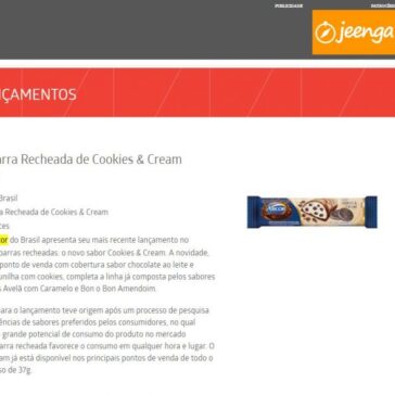 Arcor: Barra Recheada de Cookies & Cream – Mundo do Marketing