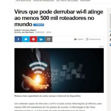 Vírus que pode derrubar wi-fi atinge ao menos 500 mil roteadores no mundo – UOL