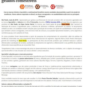 FISPAL Sorvetes 2018: Duas Rodas apresenta soluções inovadoras para o mercado de gelados comestíveis – Guia GPHR