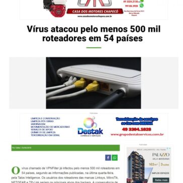 Vírus atacou pelo menos 500 mil roteadores em 54 países – Portal de Notícias Chapecó Online