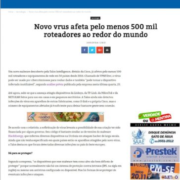 Novo vrus afeta pelo menos 500 mil roteadores ao redor do mundo – Boa Informação
