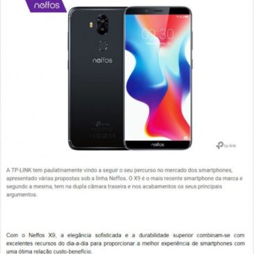 TP-LINK apresenta o Neffos X9 – Apps Androide