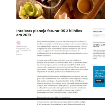 Intelbras planeja faturar R$ 2 bilhões em 2019 – Canal Executivo Blog
