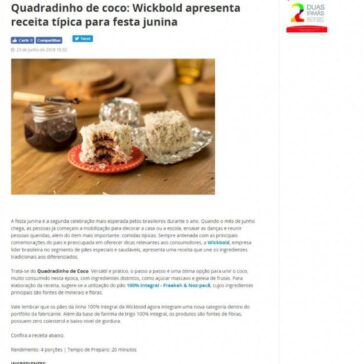 Quadradinho de coco: Wickbold apresenta receita típica para festa junina – Notícia Capital