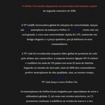 TP-Link lança Neffos C5s com conectividade 4G LTE – Seja Bem-Vindo Ao Mundo Mobile
