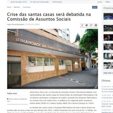 Crise das santas casas será debatida na Comissão de Assuntos Sociais – Senado Federal