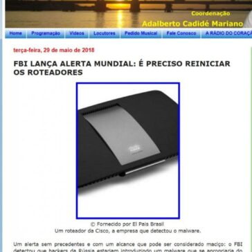 FBI LANÇA ALERTA MUNDIAL: É PRECISO REINICIAR OS ROTEADORES – Radio Web Juazeiro