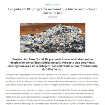 Lançado em BH programa nacional que busca revolucionar coleta de lixo – Portal Saneamento Básico