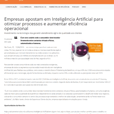 Empresas apostam em Inteligência Artificial para otimizar processos e aumentar eficiência operacional – Comunique-se