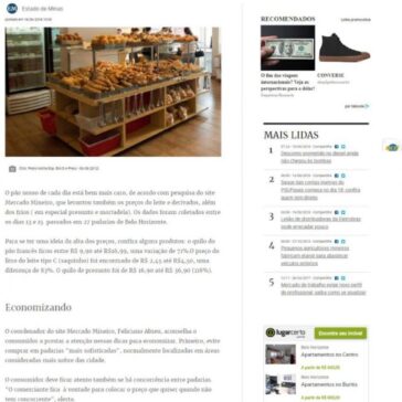 Mercado Mineiro revela alta do pão, do leite e derivados; a ordem é pesquisar – Estado de Minas (online)