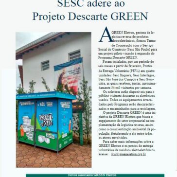 SESC adere ao Projeto Descarte GREEN – Revista Abinee