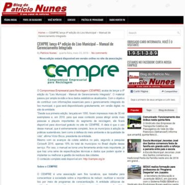 CEMPRE lança 4ª edição do Lixo Municipal – Manual de Gerenciamento Integrado – Blog do Patricio Nunes