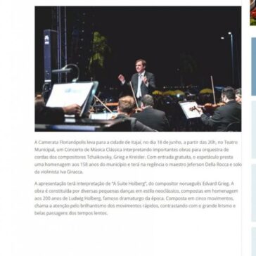 De graça: Camerata Florianópolis celebra aniversário de Itajaí com música clássica – Balneário Camboriú – Balneário Camboriú