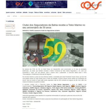 Clube dos Seguradores da Bahia recebe a Tokio Marine no seu aniversário de 59 anos – CQCS