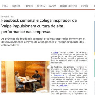 Feedback semanal e colega inspirador da Vaipe impulsionam cultura de alta performance nas empresas – Gazeta de Votorantim