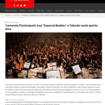 Camerata Florianópolis traz “Especial Beatles” a Tubarão nesta quinta – Meu Sul