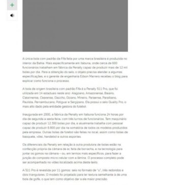 Como única bola brasileira padrão Fifa é produzida no interior da Bahia – UOL – Blog Na Vitrine