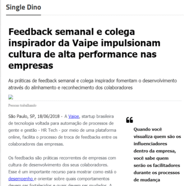 Feedback semanal e colega inspirador da Vaipe impulsionam cultura de alta performance nas empresas – Empresas S/A