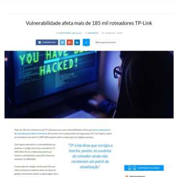 Vulnerabilidade afeta mais de 185 mil roteadores TP-Link – Tec Mundo