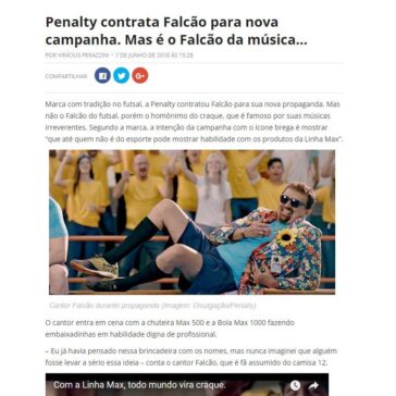 Penalty contrata Falcão para nova campanha. Mas é o Falcão da música… – LanceNet