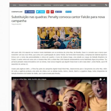 Substituição nas quadras: Penalty convoca cantor Falcão para nova campanha – Revista Press & Advertising