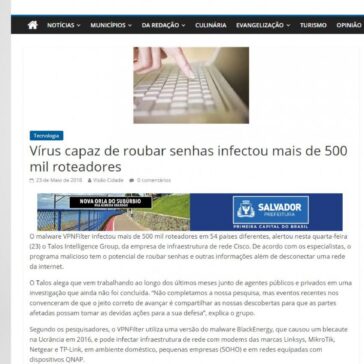 Vírus capaz de roubar senhas infectou mais de 500 mil roteadores – Visão Cidade