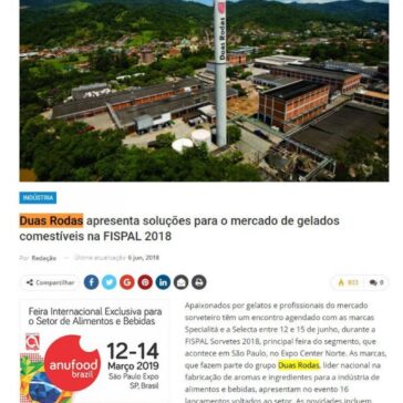 Duas Rodas apresenta soluções para o mercado de gelados comestíveis na FISPAL 2018 – Newtrade