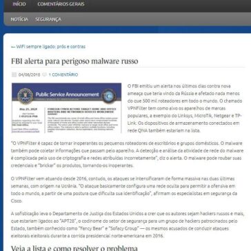 FBI alerta para perigoso malware russo – Seu Micro Seguro