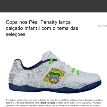 Copa nos Pés: Penalty lança calçado infantil com o tema das seleções – FPFS