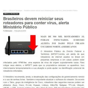Brasileiros devem reiniciar seus roteadores para conter vírus, alerta Ministério Público – O Lagoa