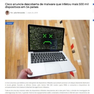 Cisco anuncia descoberta de malware que infetou mais 500 mil dispositivos em 54 países – WINTECH