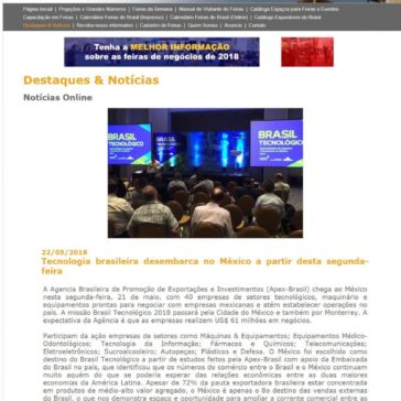 Tecnologia brasileira desembarca no México a partir desta segunda-feira – Feiras do Brasil