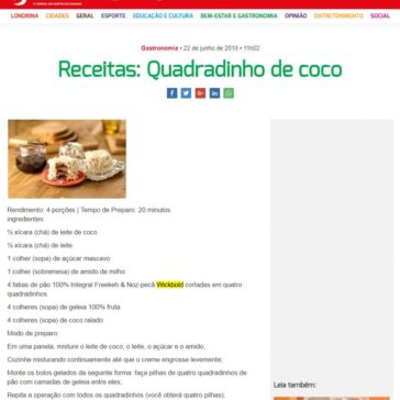 Receitas: Quadradinho de coco – Jornal União