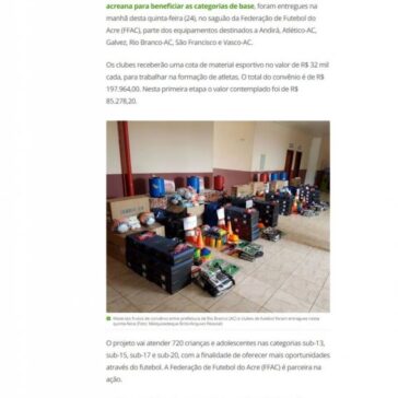 Clubes da capital recebem parte de material esportivo para categorias de base – Globo Esporte