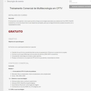 Treinamento Multitecnologia em CFTV INTELBRAS – Sympla