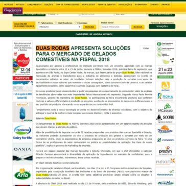Duas Rodas apresenta soluções para o mercado de gelados comestíveis na FISPAL 2018 – Aditivo&Ingredientes