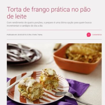 Torta de frango prática no pão de leite – Portal Rosa Choque
