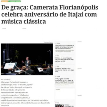 De graça: Camerata Florianópolis celebra aniversário de Itajaí com música clássica – Pagina 3 Expresso